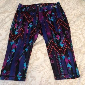 Tribal print Fila running capris